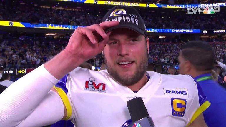 Matthew Stafford said his relationship with Cooper Kupp is down to hard work and praised the Rams' defense after securing Super Bowl LVI
