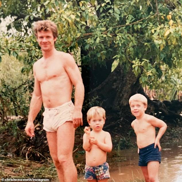 Chris has shared photos  of himself during childhood in the past. Seen here with brother Luke and dad Craig in an undated photo
