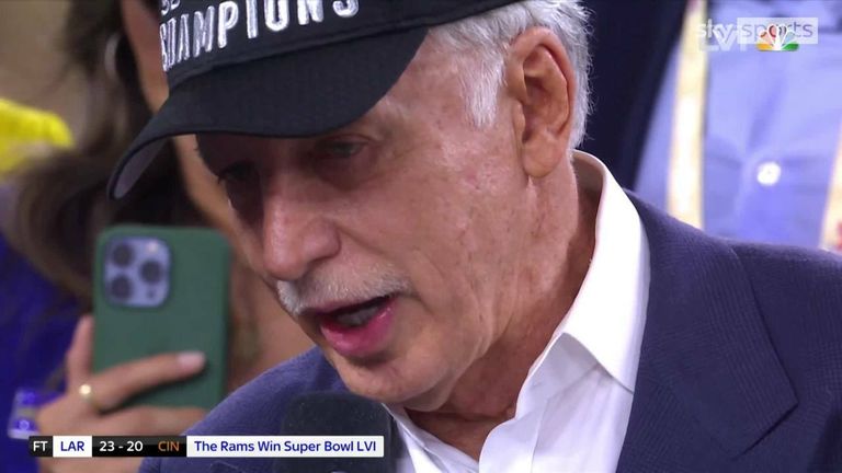 Stanley Kroenke celebrated the LA Rams' Super Bowl LVI win