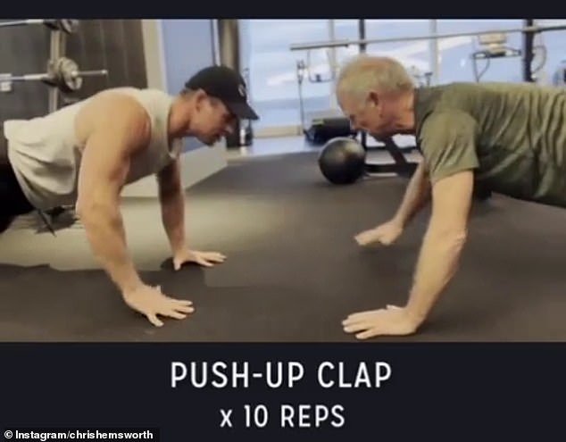 Chris went on to show the pair doing 'push-up claps', completing 10 reps, and a 'farmer's carry' for 10 metres