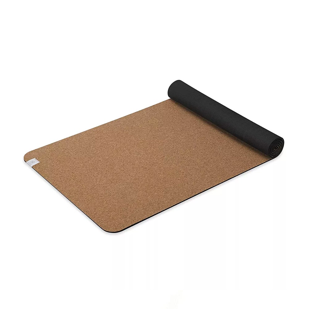 Gaiam Cork and TPE Yoga Floor Mat in brown