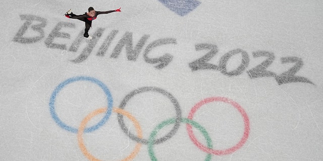 Kamila Valieva, of the Russian Olympic Committee, competes in the women's team free skate program during the figure skating competition at the 2022 Winter Olympics, Monday, Feb. 7, 2022, in Beijing.